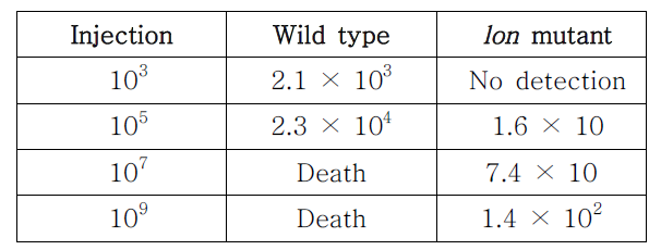 The C.F.U. results of brucella infected nude mouse