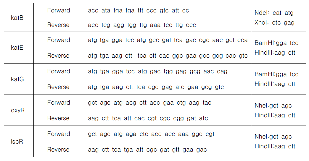 Degenerate oligonucleotide primers for amplification of antioxidant gene