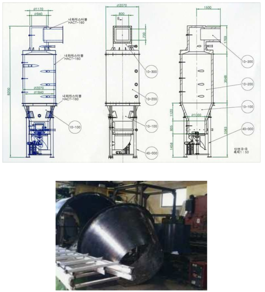 왕겨 연소로 설계도 및 제작모습