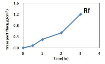 Ginsenoside Rf의 Caco-2 세포통과 시 transport flux.