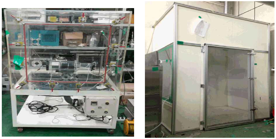 소형 공기청정기 성능 평가 챔버 모습