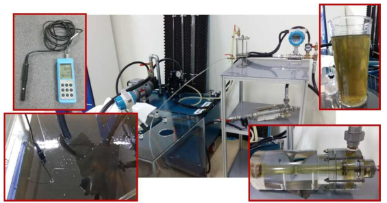 DO meter를 사용한 실험장치 사진