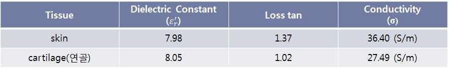GHz에서의 tissue의 전기적 특성