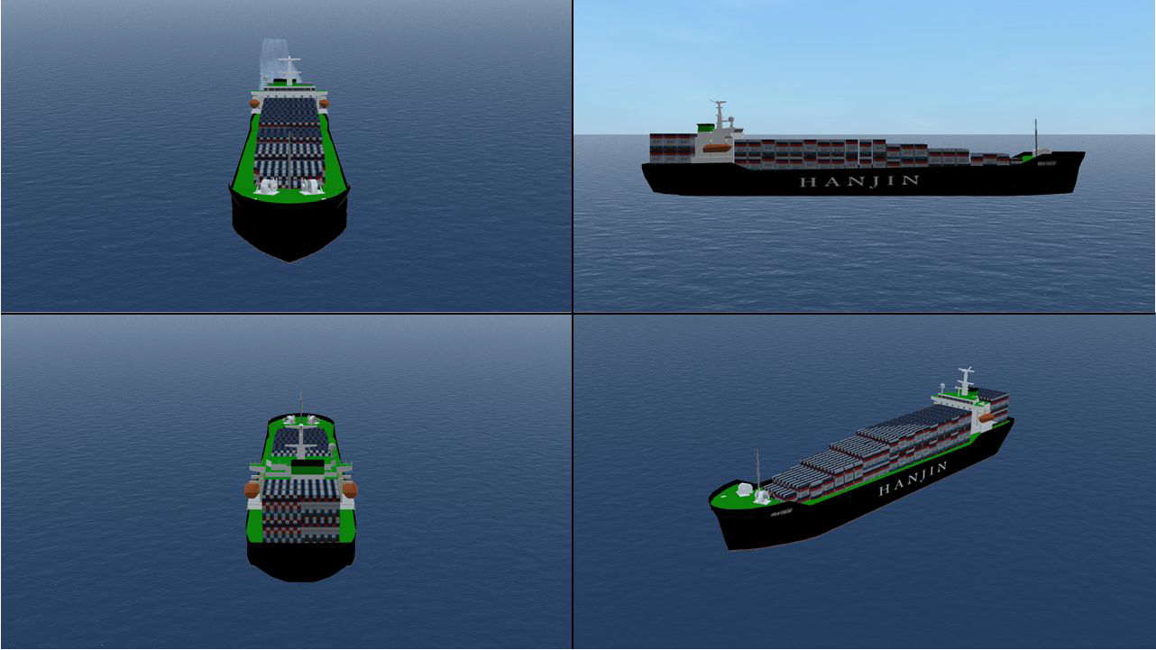 선박충돌사례1의 타선박 3차원모델링 :Container HANJIN