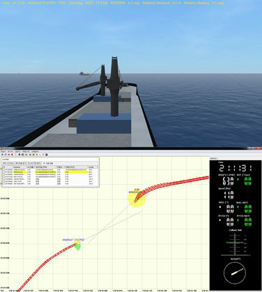 선박충돌사고재현(사고사례 I HN101: H선 기준위험도) : 사고 2분 전(21:11:31)