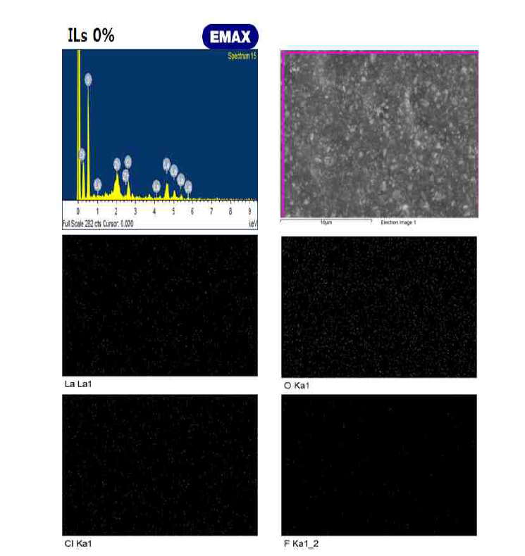 ILs 0% 복합멤브레인 EDS mapping 사진