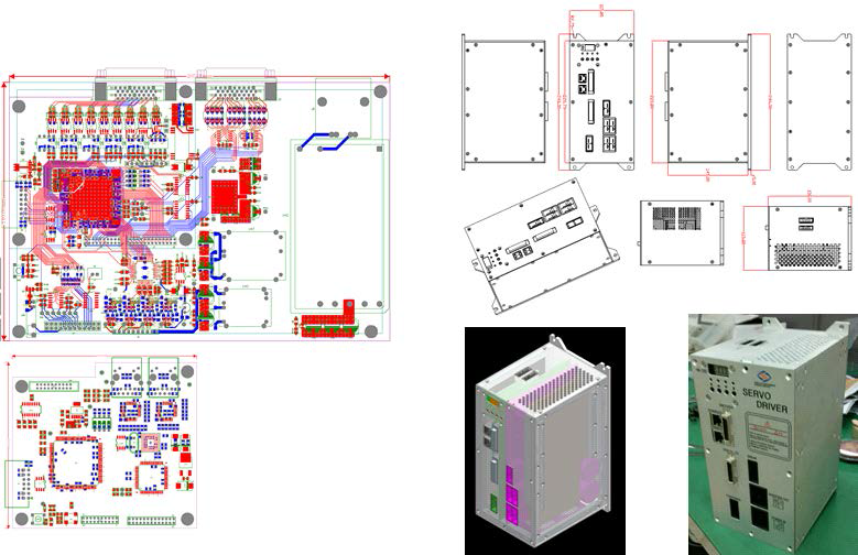 제작된 3차 서보드라이브 회로도면 및 실제 제작 결과