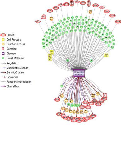 기존 보고된 고빌리루빈혈증에 대한 분자 네트워크 구축