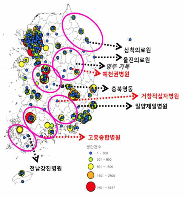 분만 취약지 지원병원의 지역 및 광역 거점화