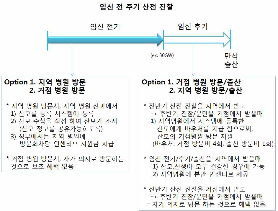 분만 취약지 산모의 임신 전주기 관리 모식도