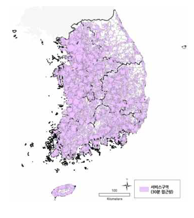 1차의료기관 30분 서비스구역