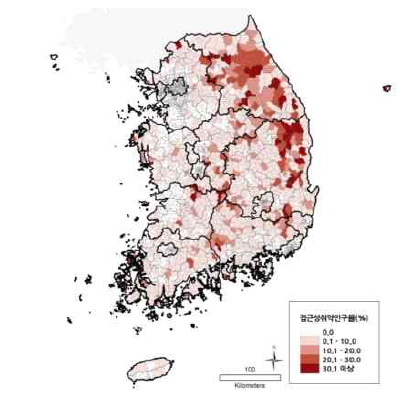 1차의료 접근성 취약인구율