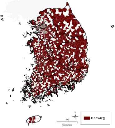 1차의료 RI 30%미만