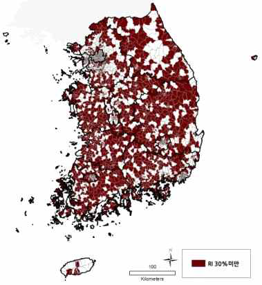 한의과 RI 30%미만