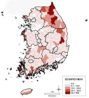 2차의료 접근성 취약인구율