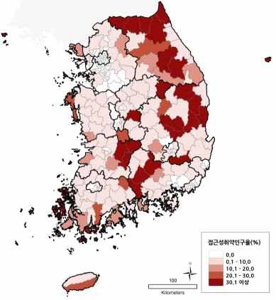 외과(2차) 접근성 취약인구율