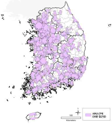 응급의료기관 30분 서비스구역