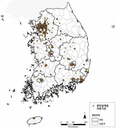 분만실 개설 의료기관 위치