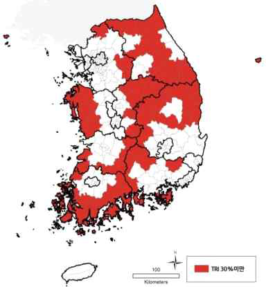 종합병원 TRI 30%미만