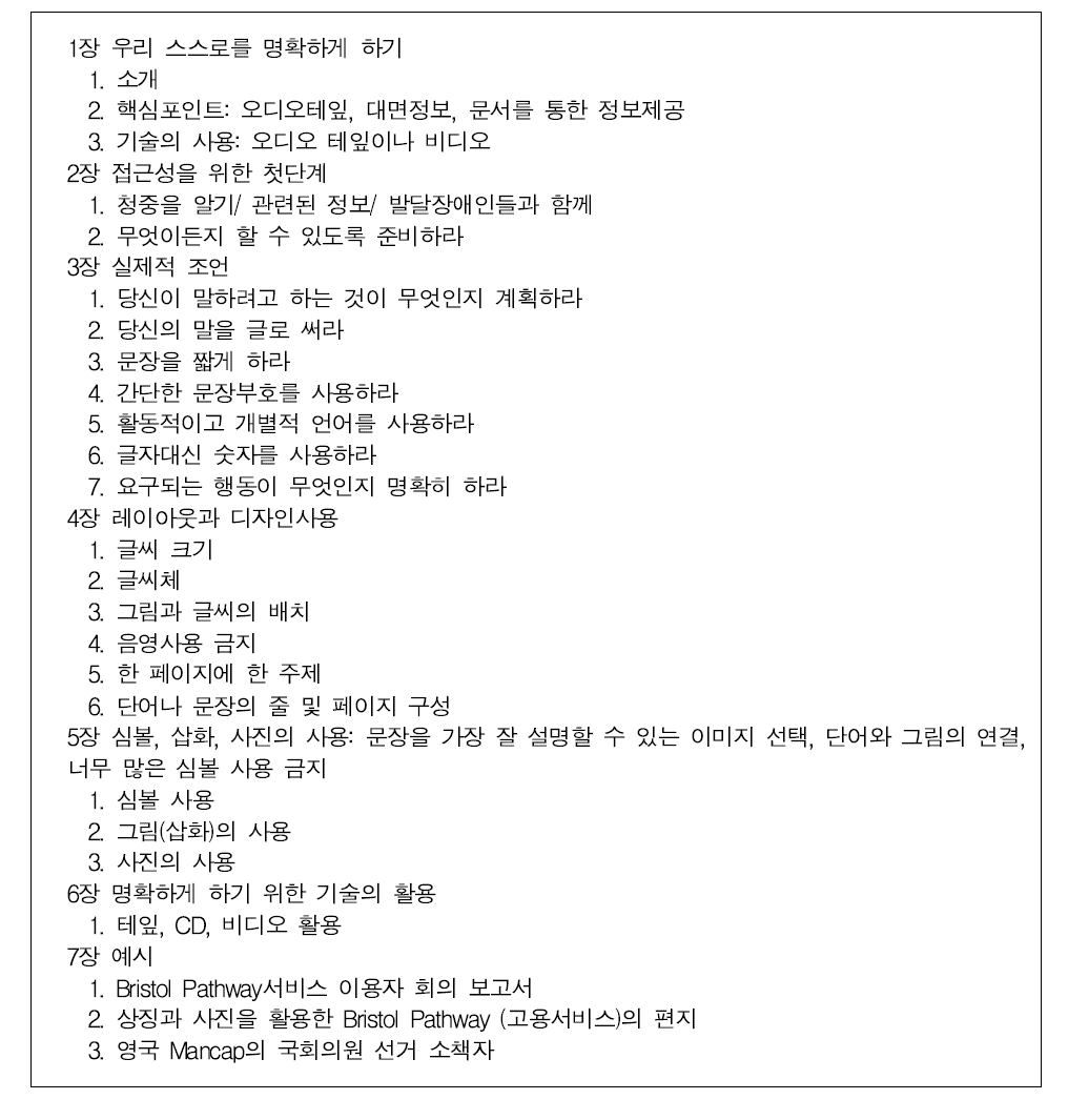 Am I making myself clear? Mencap’s guidlines for accessible writing의 개요