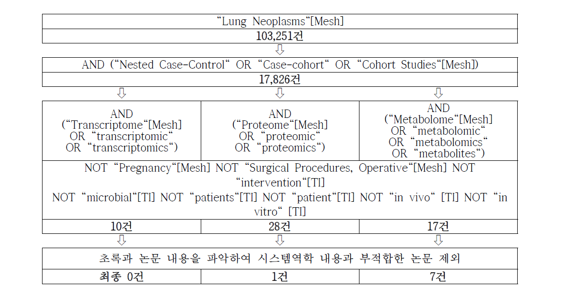 폐암의 시스템역학적 활용 사례 검색 과정