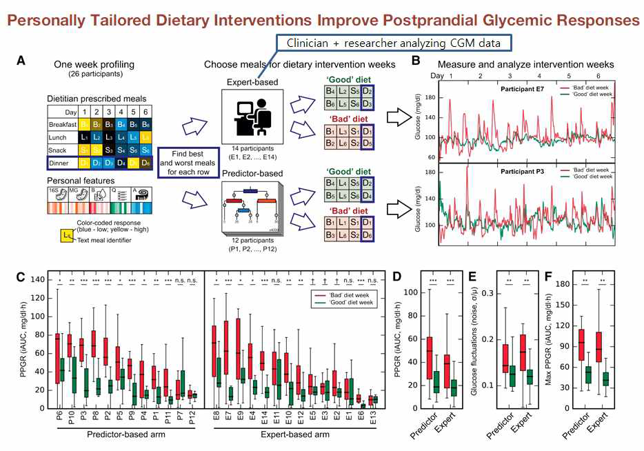 개인별 맞춤 식사를 통한 식후혈당반응 향상