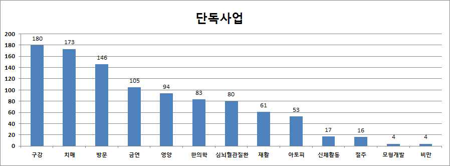 2013년 단독사업 수행 현황