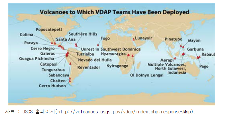 VDAP 대응활동 맵(1987년 이후)