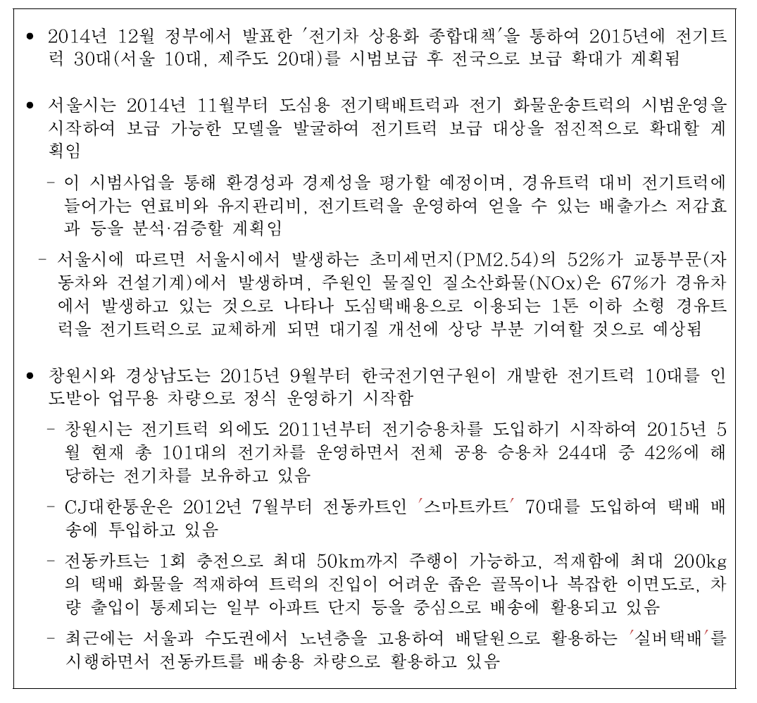 국내 개조 전기트럭 보급 사례