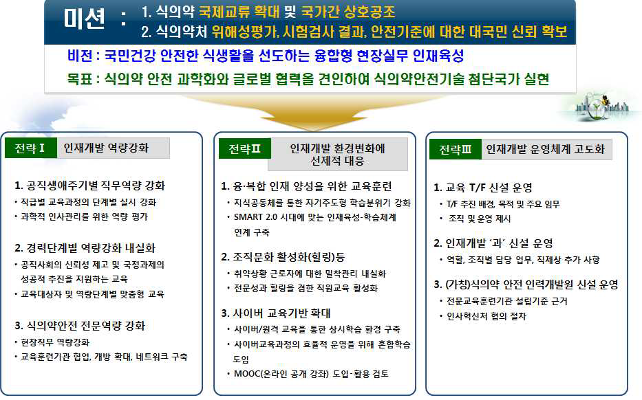 식의약분야 안전 인재개발 전략별 추진과제