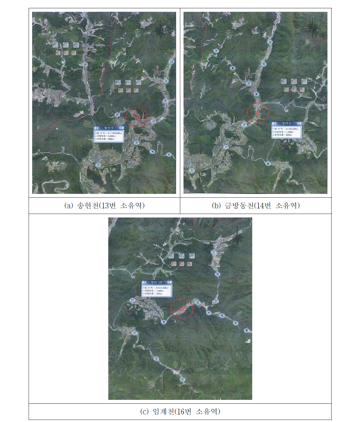 HSPF 모델에 적용한 소규모 저류지 세부 내역