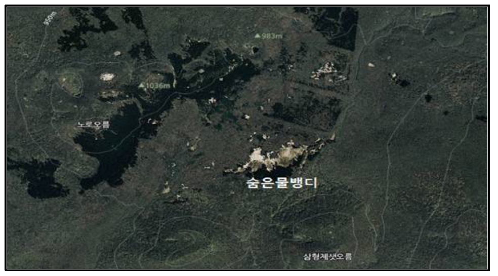 숨은물뱅듸 습지보호지역 위성사진