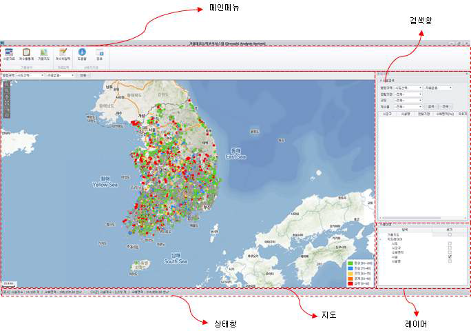 가뭄 대응능력 분석 시스템 메인화면
