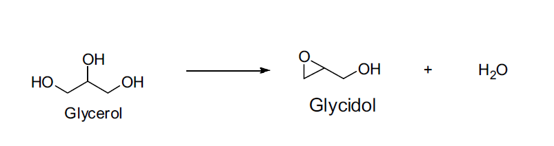 글리세롤 카보네이트 기반 글리시돌 합성 Net reaction