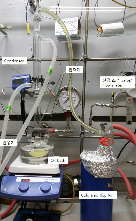 요소를 이용한 GLC 합성 실험 장치도.
