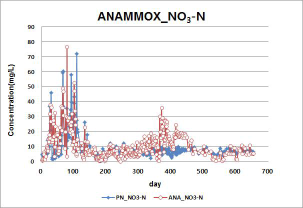 ANAMMOX반응에 의한 NO3-N의 생성