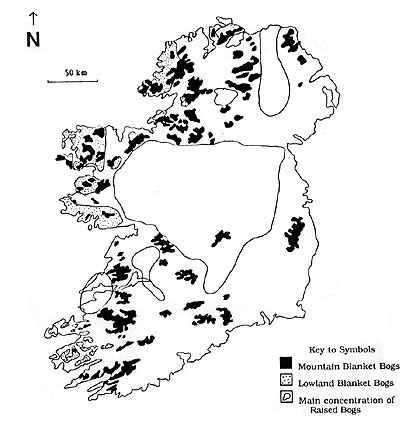아일랜드의 peat land 위치
