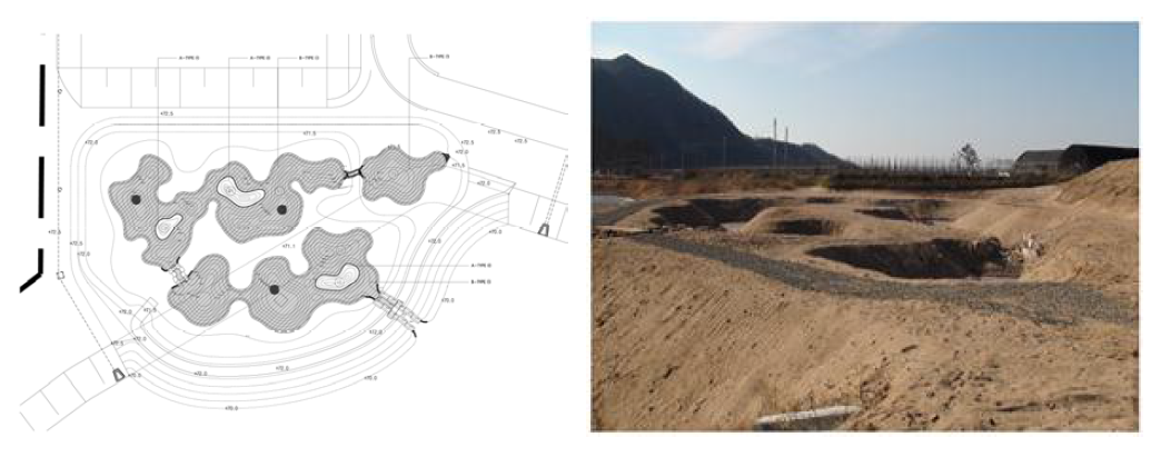 안동 테스트베드 습지부 조성 설계도 및 현황