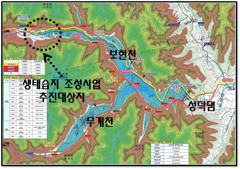 성덕댐 사업 현황도