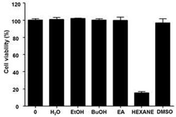 노무라 입깃 해파리 추출물의 만성골수성 백혈병 세포에 대한 세포생존율