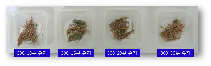 시료 노출 시간에 따른 분리 실험 결과