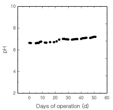 혐기성 세라믹MBR pH측정결과