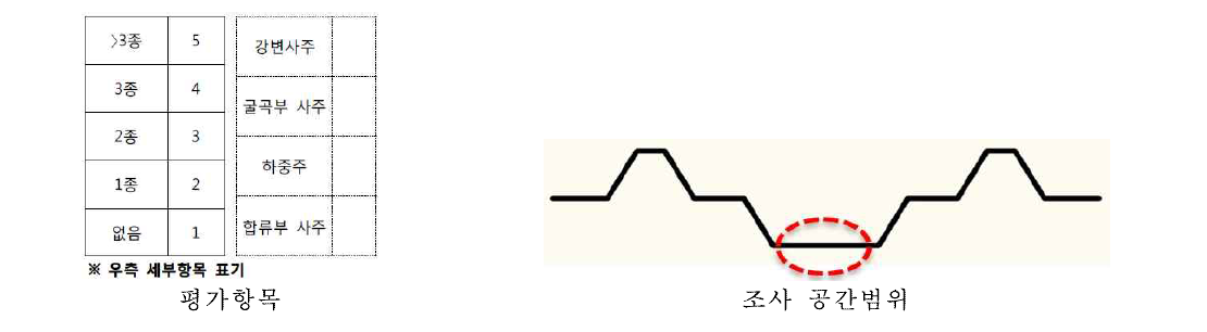 종사주 평가항목 및 조사 공간범위