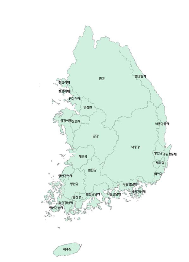 국토해양부의 물관리정보공통유역도