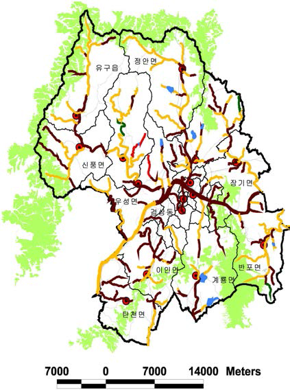 공주시 하천자연도