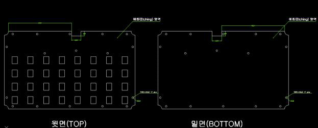 Aperture-Coupled Stacked 8x4 패치 배열 안테나 PCB 도면(복사면)