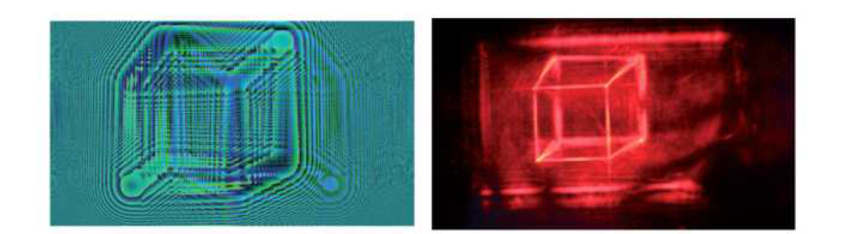 (왼쪽) LCOS에 의해 생성된 Wire-frame cube 그림. (오른쪽) RELPH에 의해 생성된 Wire-frame cube.