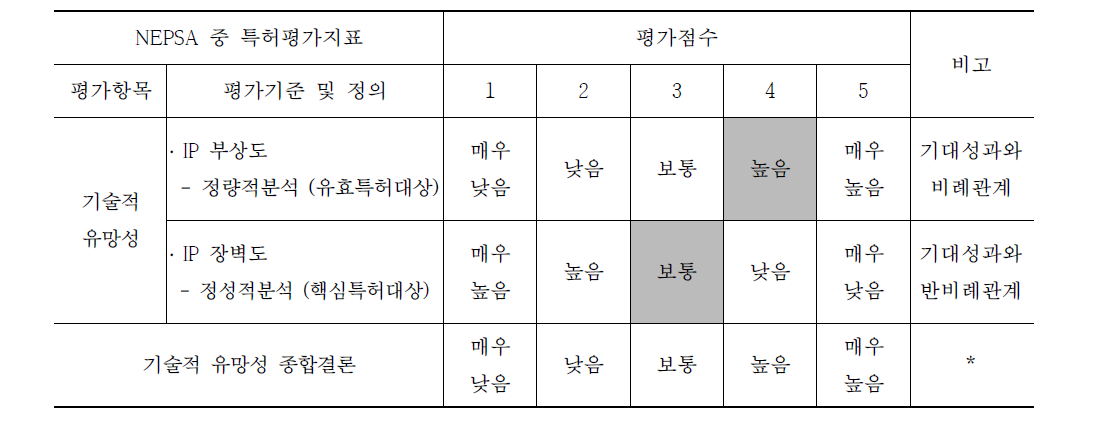 NEPSA 중 특허평가지표