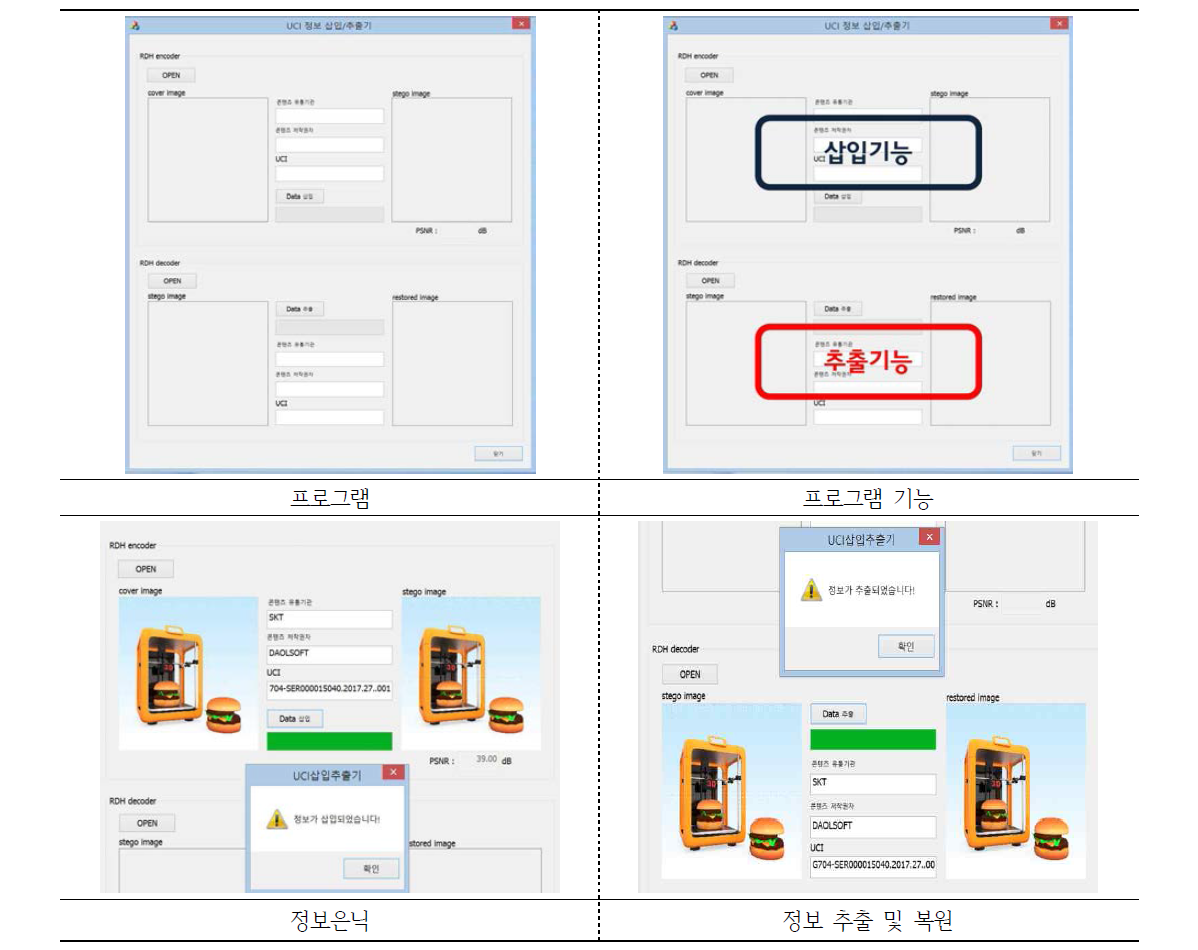 가역정보은닉 삽입 추출 프로그램