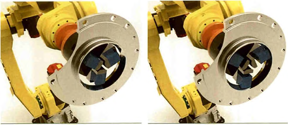 6축 다관절 로봇 (FANUC, M-10iA) 소재 적용 모델링